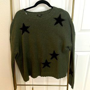 Green and black printed wool sweater from RAILS.